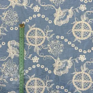 Bavlnená látka JEANS Embroidery Buttercup