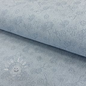 JEANS 9,5 OZ Embossed Flowers light blue