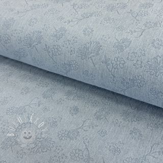 JEANS 9,5 OZ Embossed Flowers light blue
