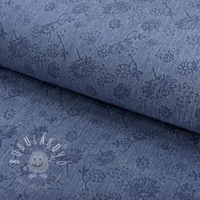 JEANS 9,5 OZ Embossed Flowers blue