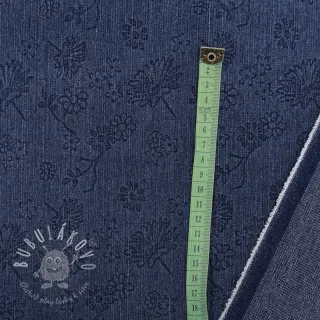JEANS 9,5 OZ Embossed Flowers dark blue