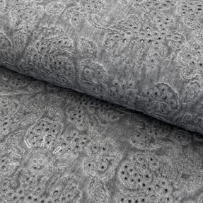 Bavlnená látka VOILE EMBROIDERY Vintage dark grey