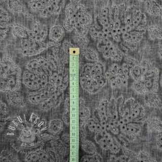 Bavlnená látka VOILE EMBROIDERY Vintage dark grey