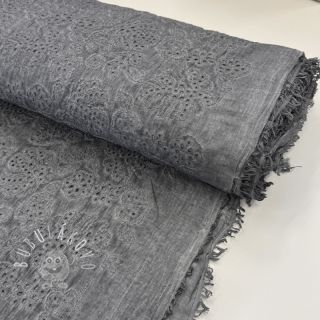 Bavlnená látka VOILE EMBROIDERY Vintage dark grey