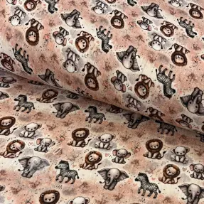 Dvojitá gázovina/mušelín Safari buddys design C digital print