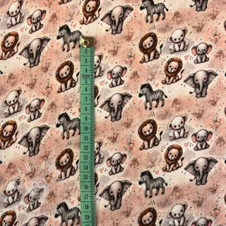 Dvojitá gázovina/mušelín Safari buddys design C digital print