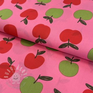 Bavlnená látka Fruit apple pink digital print