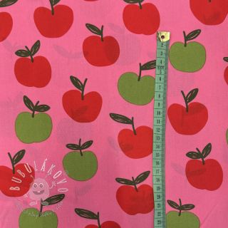 Bavlnená látka Fruit apple pink digital print