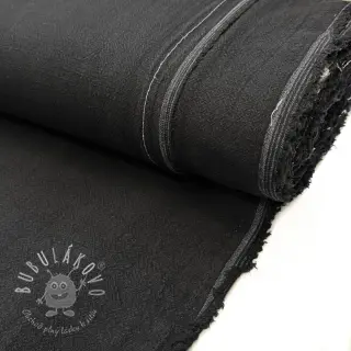 Ľan predpraný STONEWASHED PREMIUM black