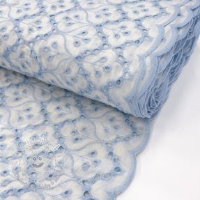 Bavlnená látka EMBROIDERY Lilian blue