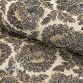 Viskóza s ľanom Lizzy flowy grey