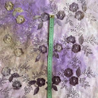 Bavlnená látka TIE DYE EMBROIDERY Poppy design J