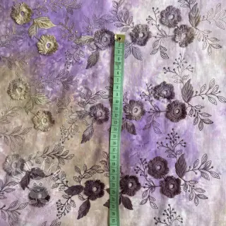 Bavlnená látka TIE DYE EMBROIDERY Poppy design J