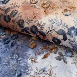 Bavlnená látka TIE DYE EMBROIDERY Poppy design I