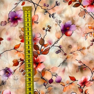 Viskóza RAYON POPLIN Bright flowers design G digital print