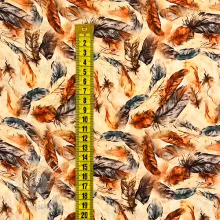 Viskóza RAYON POPLIN Feathers design C digital print