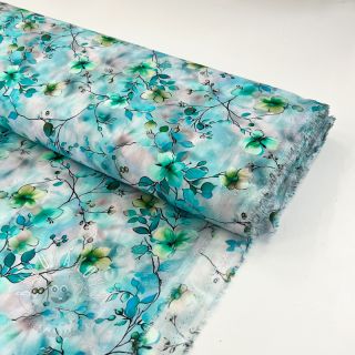 Viskóza RAYON POPLIN Bright flowers design E digital print