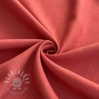 Viskóza s ľanom PREMIUM dark coral