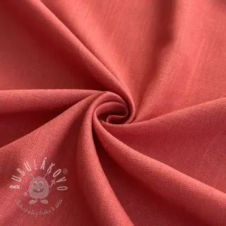 Viskóza s ľanom PREMIUM dark coral