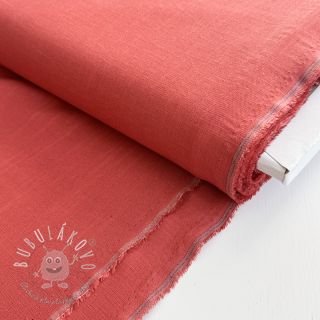 Viskóza s ľanom PREMIUM dark coral