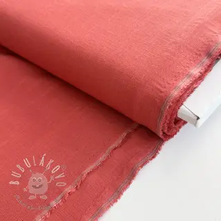 Viskóza s ľanom PREMIUM dark coral