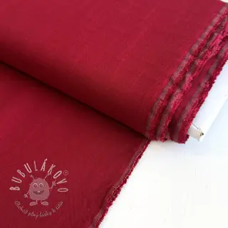 Viskóza s ľanom PREMIUM dark red