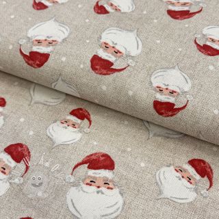 Dekoračná látka premium Santa Funny Face
