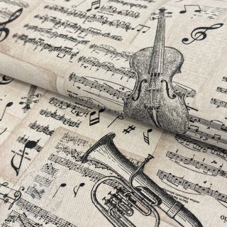 Dekoračná látka Linenlook Music Notes