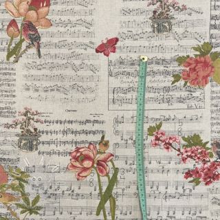 Dekoračná látka Linenlook Notes and roses