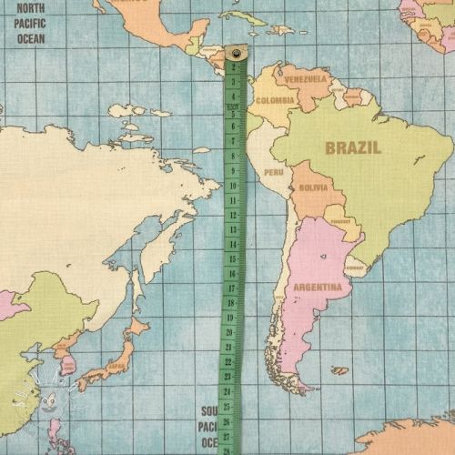 Dekoračná látka premium World map vintage