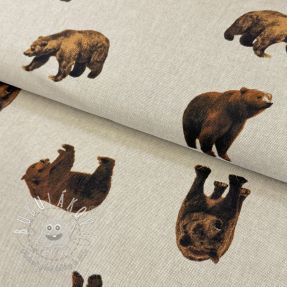 Dekoračná látka Linenlook Brown bear