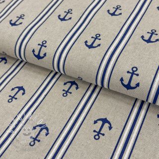 Dekoračná látka Linenlook Anchor navy