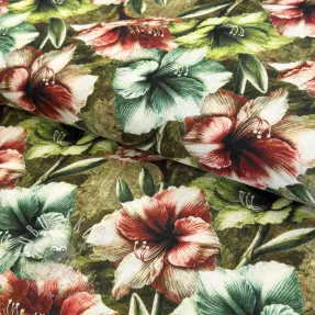 Viskóza s ľanom Azalea design C digital print