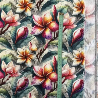 Viskóza s ľanom Jasmine design C digital print