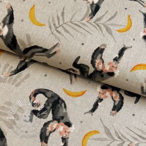 Dekoračná látka Linenlook Monkey Bananas