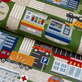 Dekoračná látka Linenlook Car Roadmap
