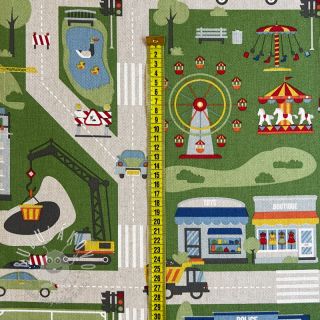 Dekoračná látka Linenlook Car Roadmap