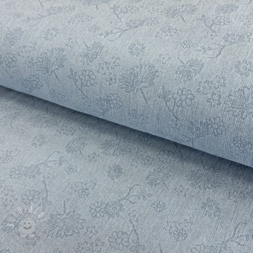 JEANS 9,5 OZ Embossed Flowers light blue