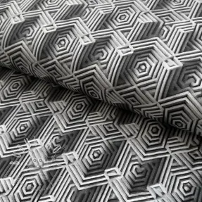 Úplet VISCOSE Structure grey digital print