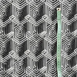 Úplet VISCOSE Structure grey digital print
