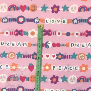 Bavlnená látka Love dream pink