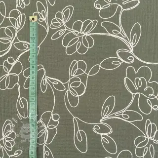 Dvojitá gázovina/mušelín EMBROIDERY Climbing flowers pickle