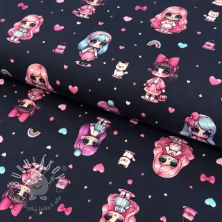 Úplet Dolls navy digital print