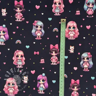 Úplet Dolls navy digital print