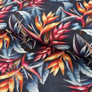 Viskóza s ľanom Marigold design B digital print