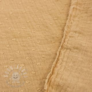 Dvojitá gázovina/mušelín DOBBY camel
