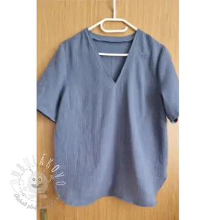 Dvojitá gázovina/mušelín jeans blue