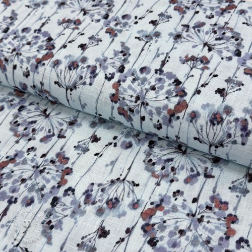 Viskóza s ľanom Agapanthus design B digital print