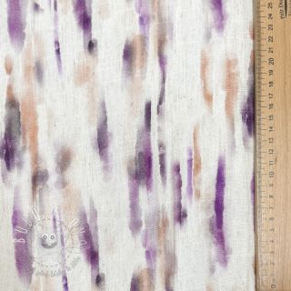 Viskóza s ľanom Natural Lin Lina purple digital print