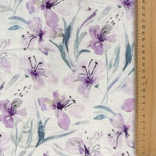 Viskóza s ľanom Natural Lin Laurel purple digital print
